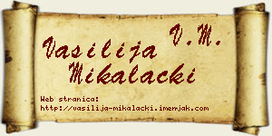 Vasilija Mikalački vizit kartica